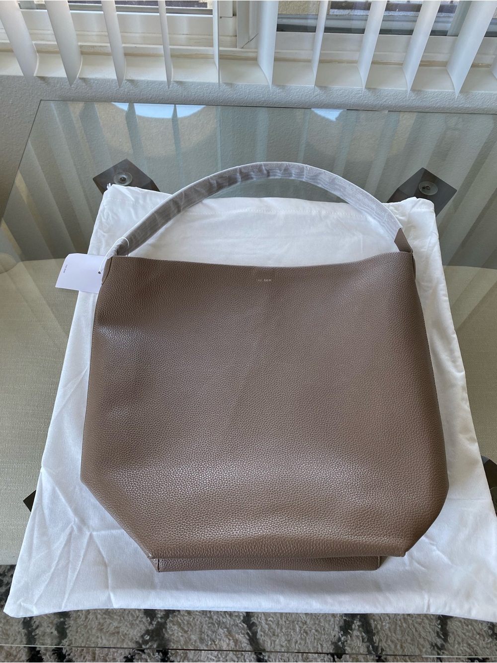 N/S Park Style Large Leather Tote in Rare Taupe